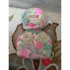 New Y2K Oilily Cosmetic Organizer Toiletry Bag 2 Sizes Pink paisley floral